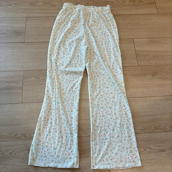 Neuflora Floral Print Pajama Pants Ribbed - Size S - Picture 6 of 8
